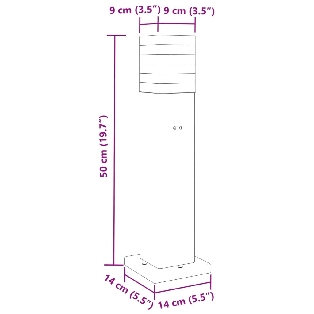 Zunanja talna svetilka z vtičnico 3 kosi črna 50 cm aluminij