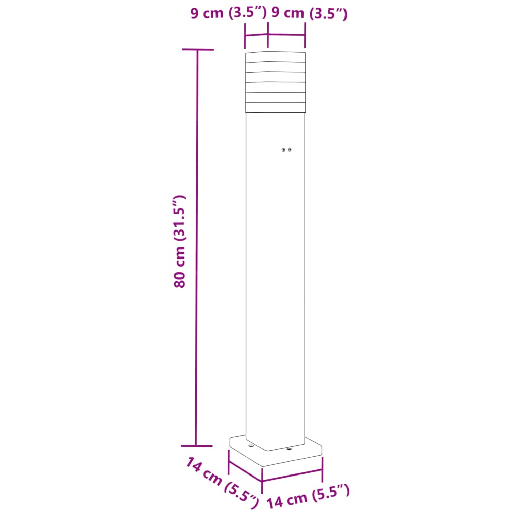 Zunanja talna svetilka z vtičnico črna 80 cm aluminij