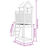 Igralni stolp z lestvijo 110,5x52,5x215 cm trden douglas les