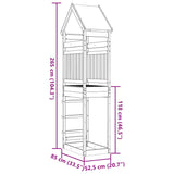 Igralni stolp 85x52,5x265 cm trdna borovina