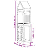 Igralni stolp s plezalno steno 85x52,5x265 cm les douglas