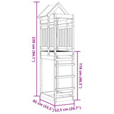 Igralni stolp 85x52,5x239 cm trdna borovina