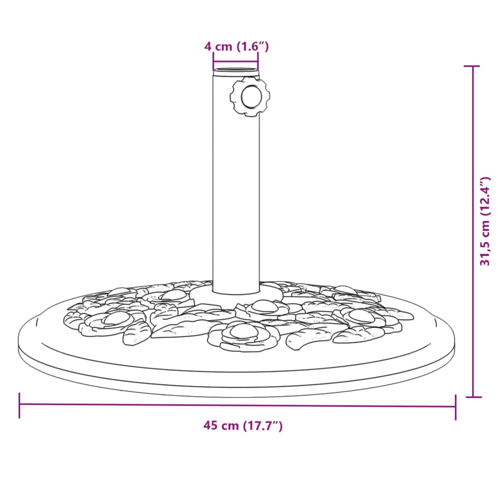 Podstavek za senčnik za Ø38/48 mm palice 12 kg okrogel