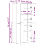 Visoka omara siva sonoma 80x35x180 cm inženirski les