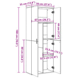 Visoka omara betonsko siva 70x35x180 cm inženirski les