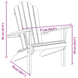 Vrtni stol adirondack 77x78x95 cm trdna tikovina