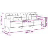 Kavč trosed z blazinami krem 210 cm blago