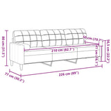 Kavč dvosed z blazinami rjav 210 cm blago