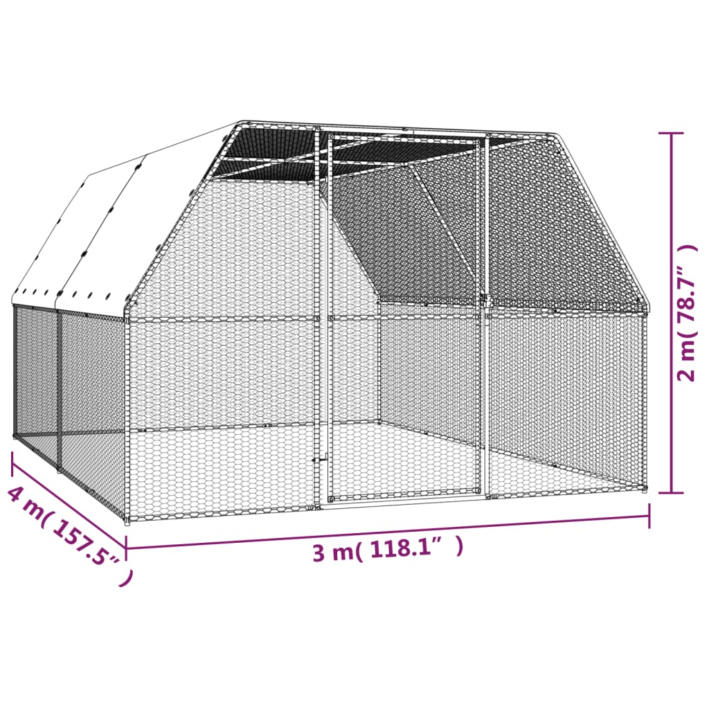 Kokošnjak 3x4x2 m pocinkano jeklo