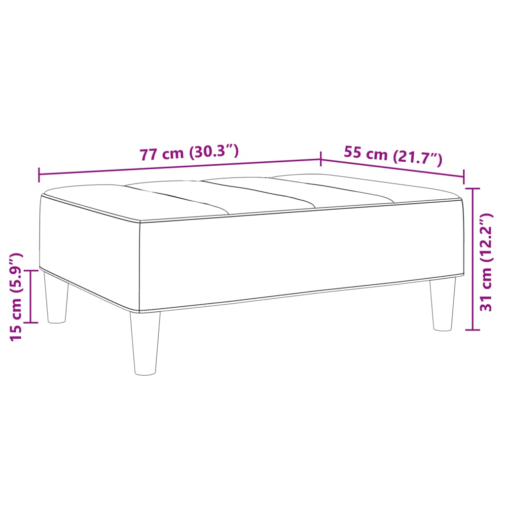 Stolček za noge temno siv 77x55x31 cm žamet