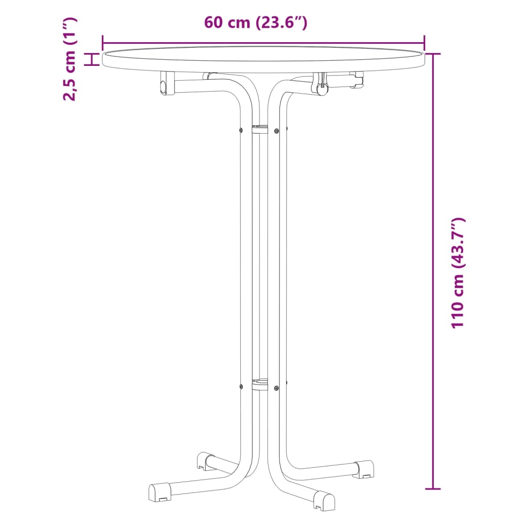 Jedilna miza bela Ø60x110 cm inženirski les in jeklo