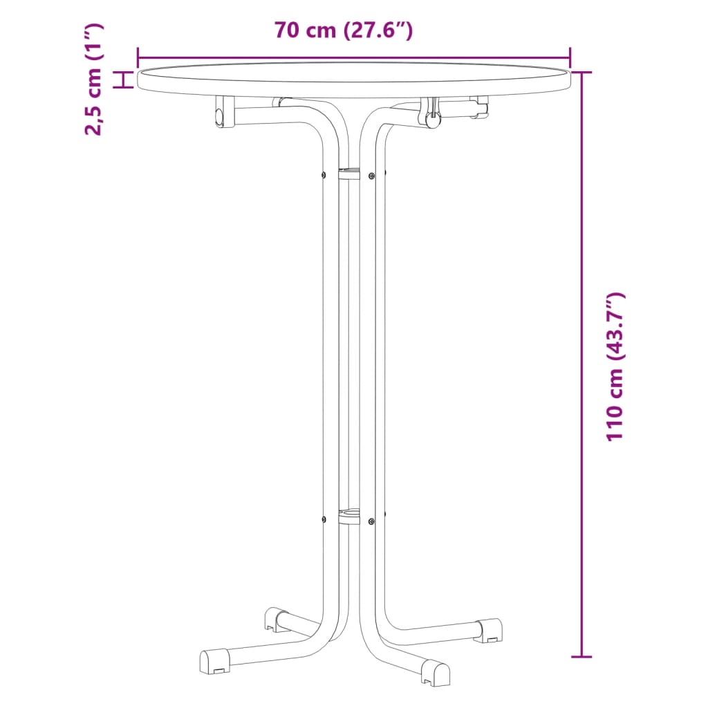 Jedilna miza bela Ø70x110 cm inženirski les in jeklo