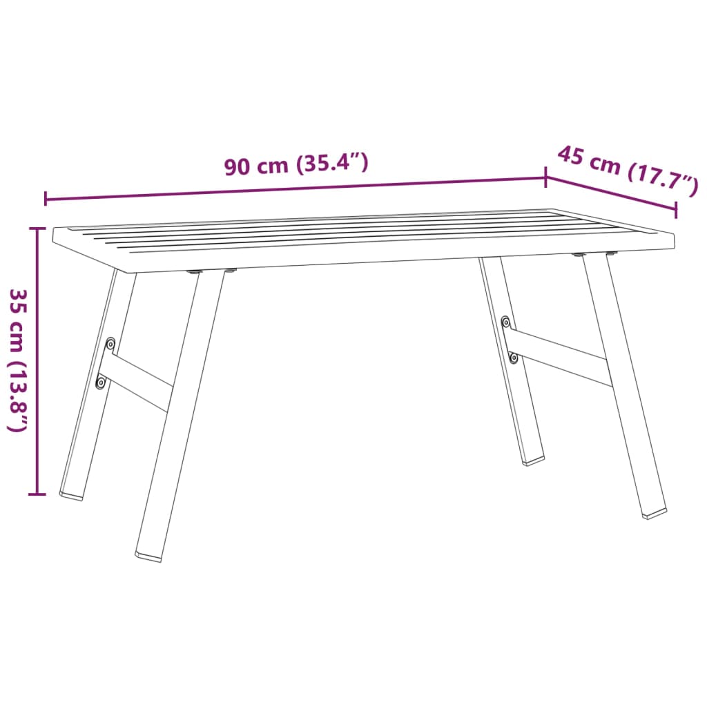 Vrtna klubska mizica črna 90x45x35 cm prašno lakirano jeklo