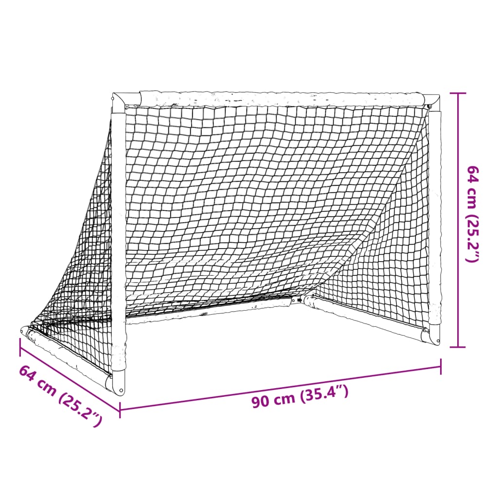 Otroški nogometni gol zložljiv črn 90x64x64 cm