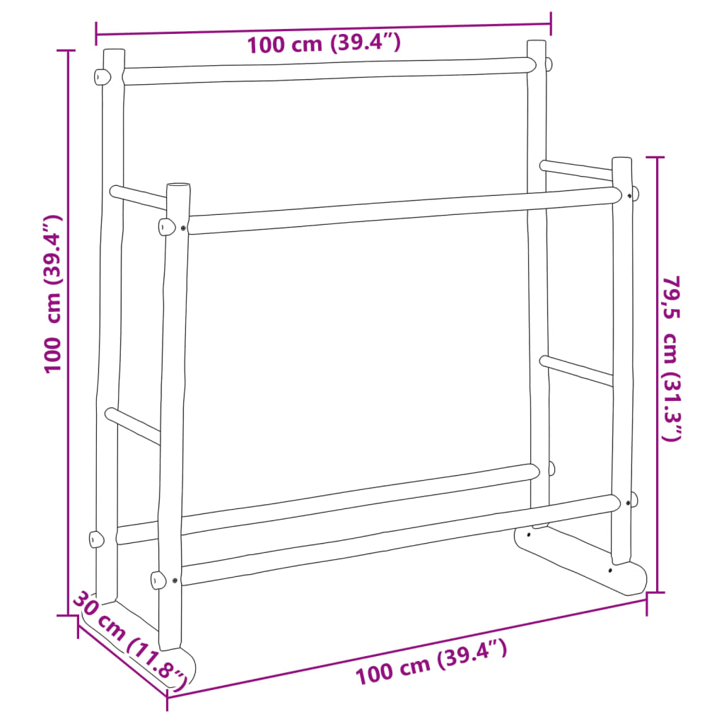 Stojalo za oblačila 100x30x100 cm bambus