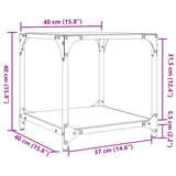 Klubske mizice s stekleno površino 2 kosa 40x40x40 cm jeklo