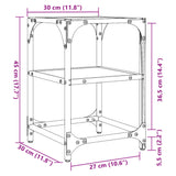 Klubske mizice s stekleno površino 2 kosa 30x30x45 cm jeklo