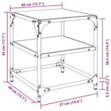 Klubske mizice s stekleno površino 2 kosa 40x40x45 cm jeklo