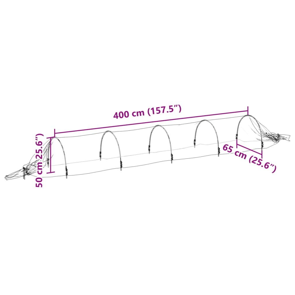 Tunel iz mreže 2 kosa 1,5x5 m steklena vlakna in PP