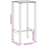 Barska miza črna 50x50x110 cm prašno barvano jeklo