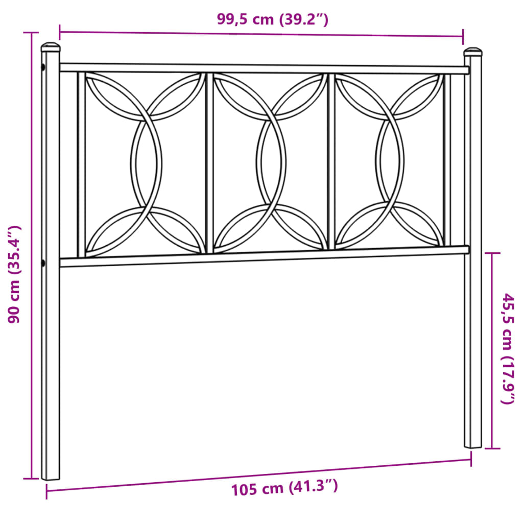 Kovinsko vzglavje belo 100 cm