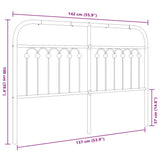 Kovinsko posteljno vzglavje črno 135 cm