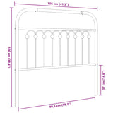 Kovinsko vzglavje belo 100 cm