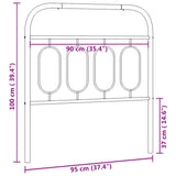 Kovinsko vzglavje belo 90 cm