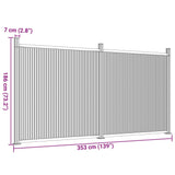 Ograjni panel siv 353x186 cm WPC