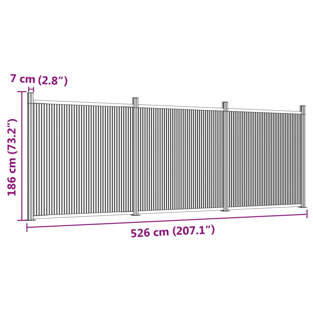 Ograjni panel siv 526x186 WPC