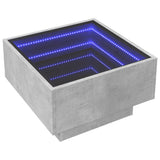 Klubska mizica LED betonsko siva 50x50x30 cm inženirski les