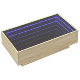 Klubska mizica LED sonoma hrast 90x50x30 cm inženirski les