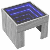 Klubska mizica z neskončnimi LED siva sonoma 40x40x30 cm