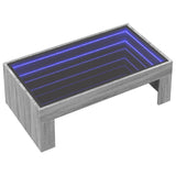 Klubska mizica z neskončnimi LED siva sonoma 90x50x30 cm