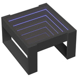 Klubska mizica z neskončnimi LED črna 50x53x30 cm