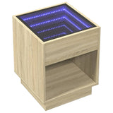 Klubska mizica z neskončnimi LED sonoma hrast 40x40x50 cm