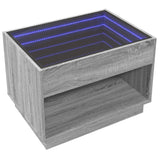 Klubska mizica z neskončnimi LED siva sonoma 70x50x50 cm