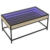 Klubska mizica z neskončnimi LED sonoma hrast 90x50x41 cm