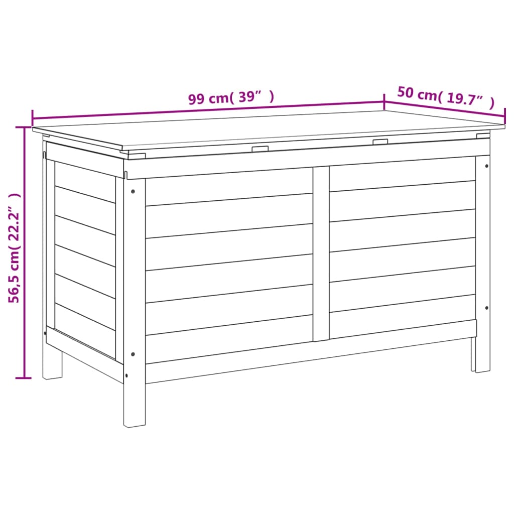 Zunanja škatla za blazine 99x50x56,5 cm trden les jelke