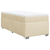 Box spring postelja z vzmetnico krem 90x190 cm blago