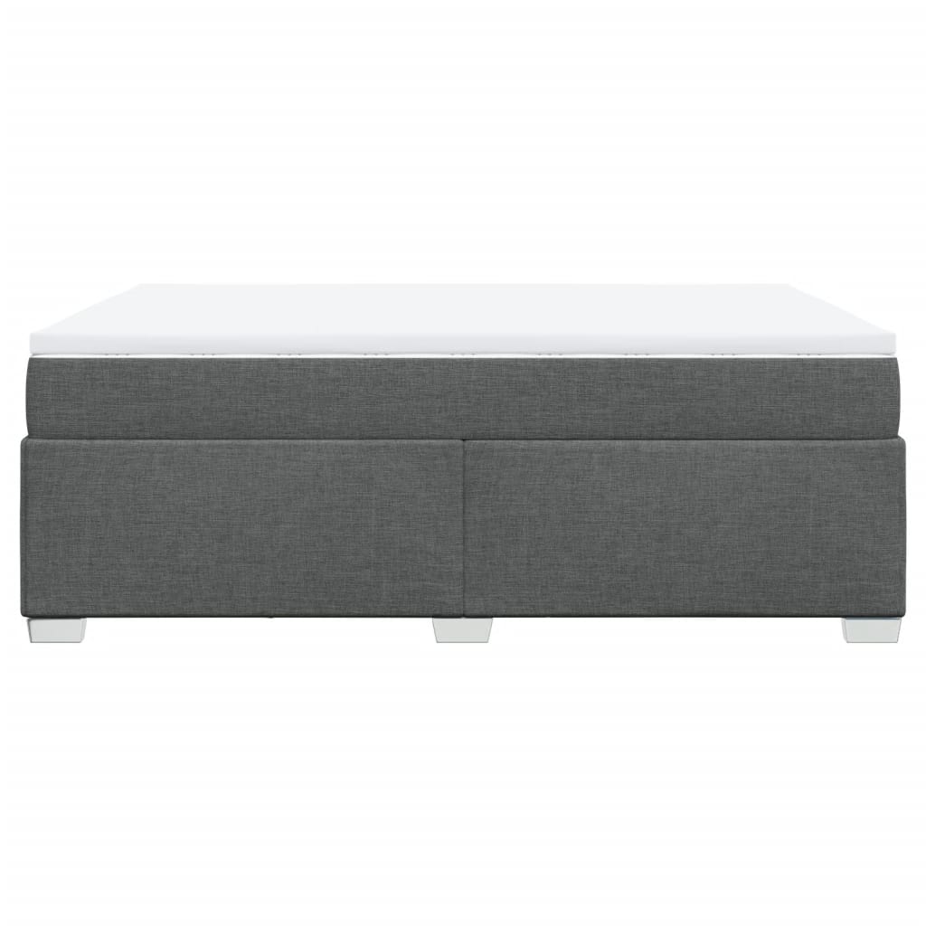 Box spring postelja z vzmetnico temno siva 140x200 cm blago