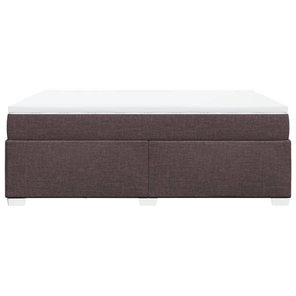 Box spring postelja z vzmetnico temno rjava 140x200 cm blago