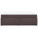 Box spring postelja z vzmetnico temno rjava 140x200 cm blago