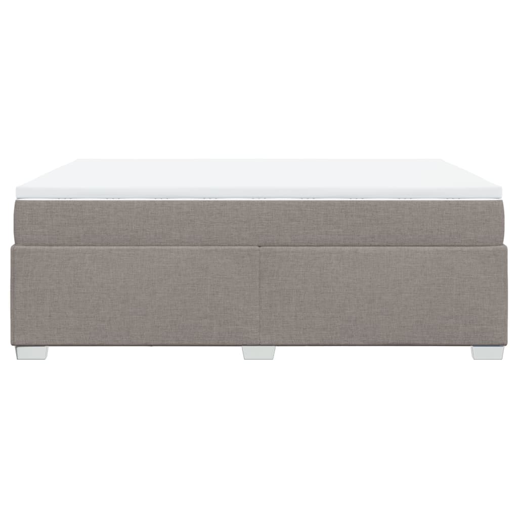 Box spring postelja z vzmetnico taupe 140x200 cm blago