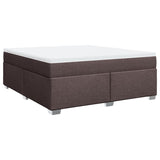 Box spring postelja z vzmetnico temno rjava 180x200 cm blago