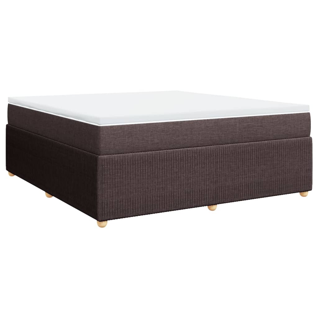 Box spring postelja z vzmetnico temno rjava 180x200 cm blago