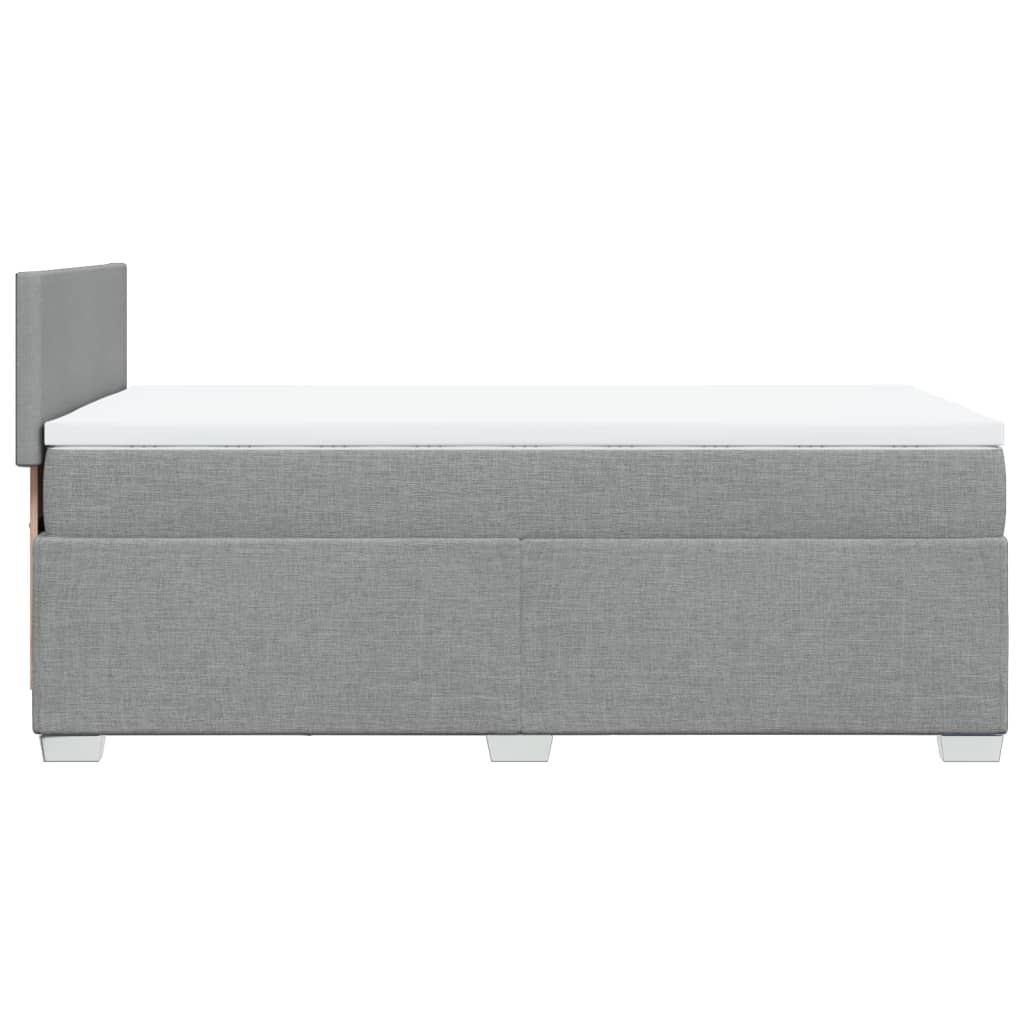 Box spring postelja z vzmetnico svetlo siva 90x190 cm blago