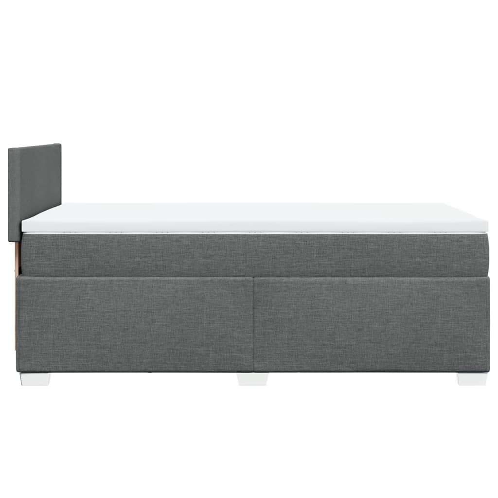 Box spring postelja z vzmetnico temno siva 90x190 cm blago