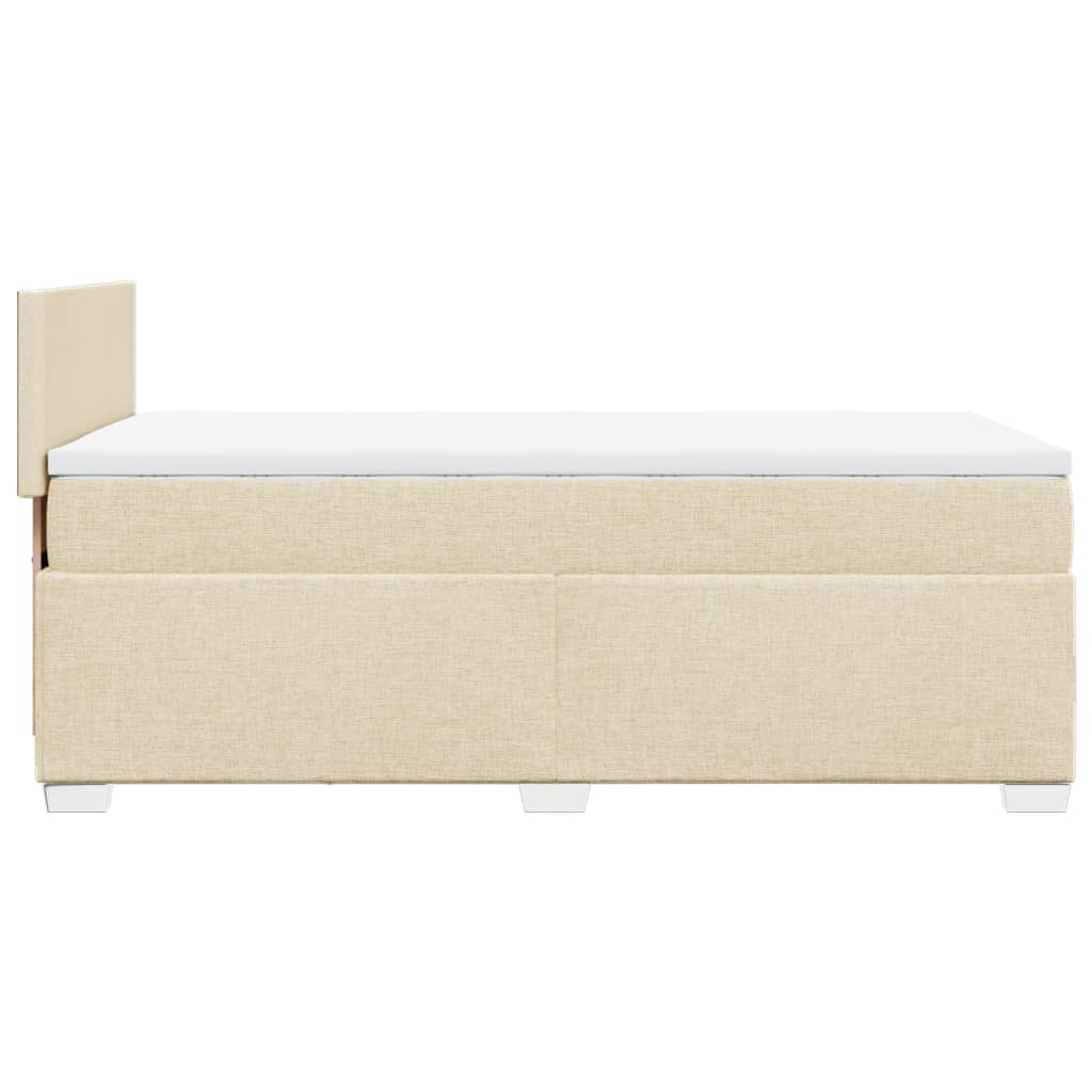 Box spring postelja z vzmetnico krem 90x190 cm blago