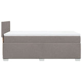 Box spring postelja z vzmetnico taupe 90x190 cm blago